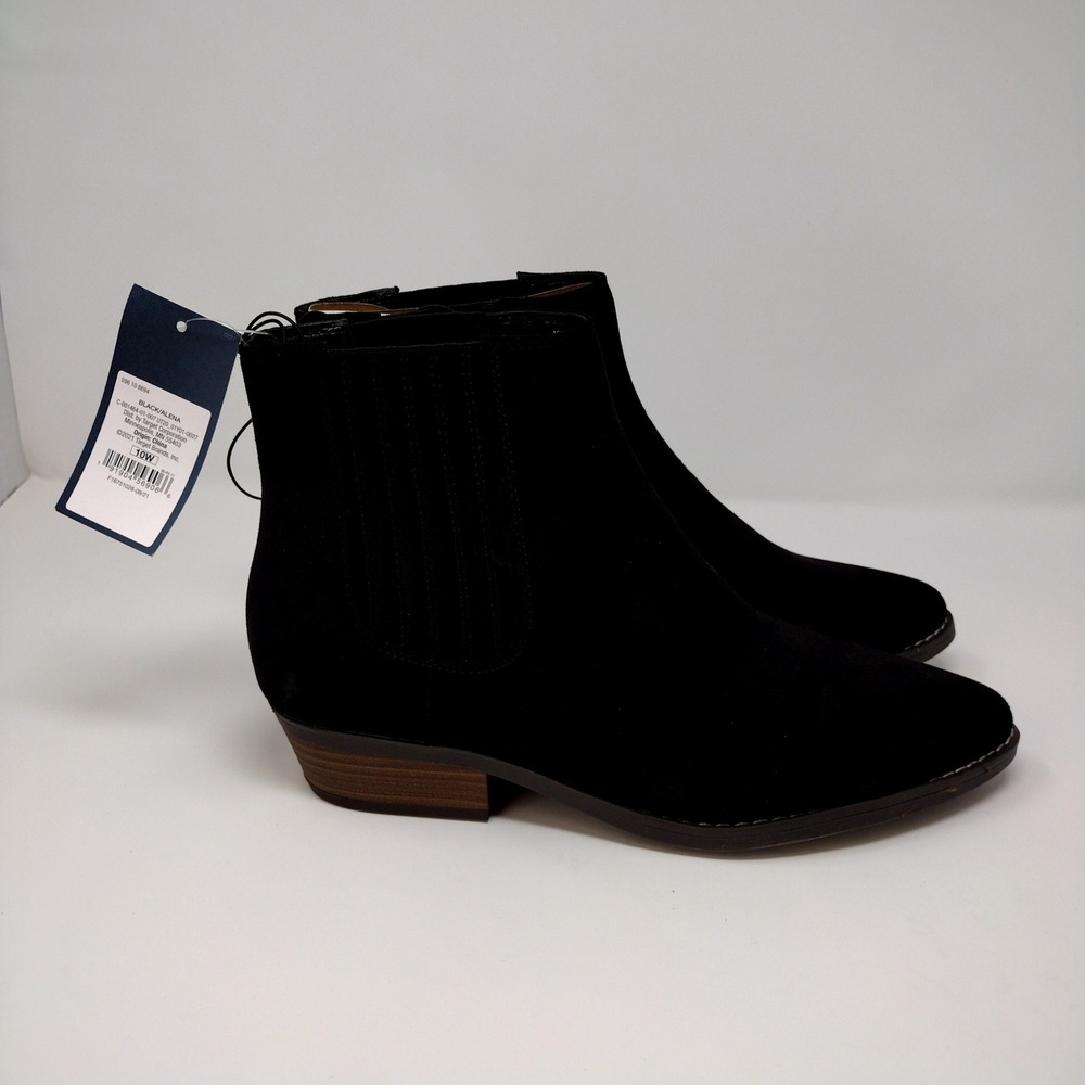 Universal Thread Alena Black Faux Suede Ankle Boots Pointed Toe Women 10W NEW